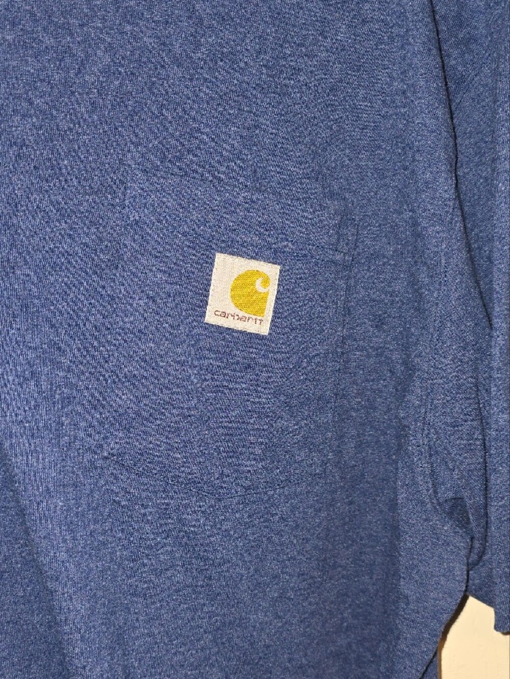 Carhartt Blue Short Sleeve Pocket Tee with Logo Patch - Picture 5 of 5